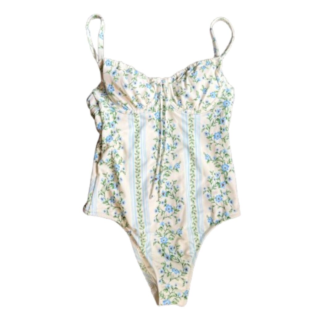 Shade & Shore NWOT Floral Print  Underwire One-Piece Swimsuit Size XS